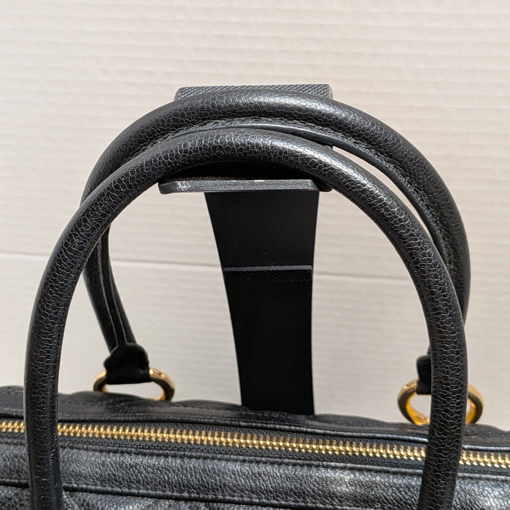 Metrocity Brand Black Quilted Satchel with Red and Mint Stripe - Picture 5 of 13